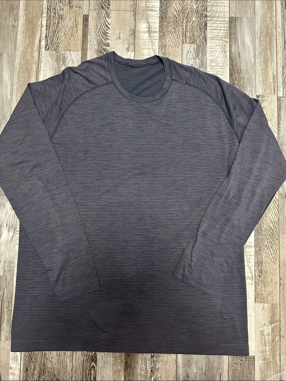 lululemon athletica Men's Long-Sleeve Crew in Navy/Red Stripe